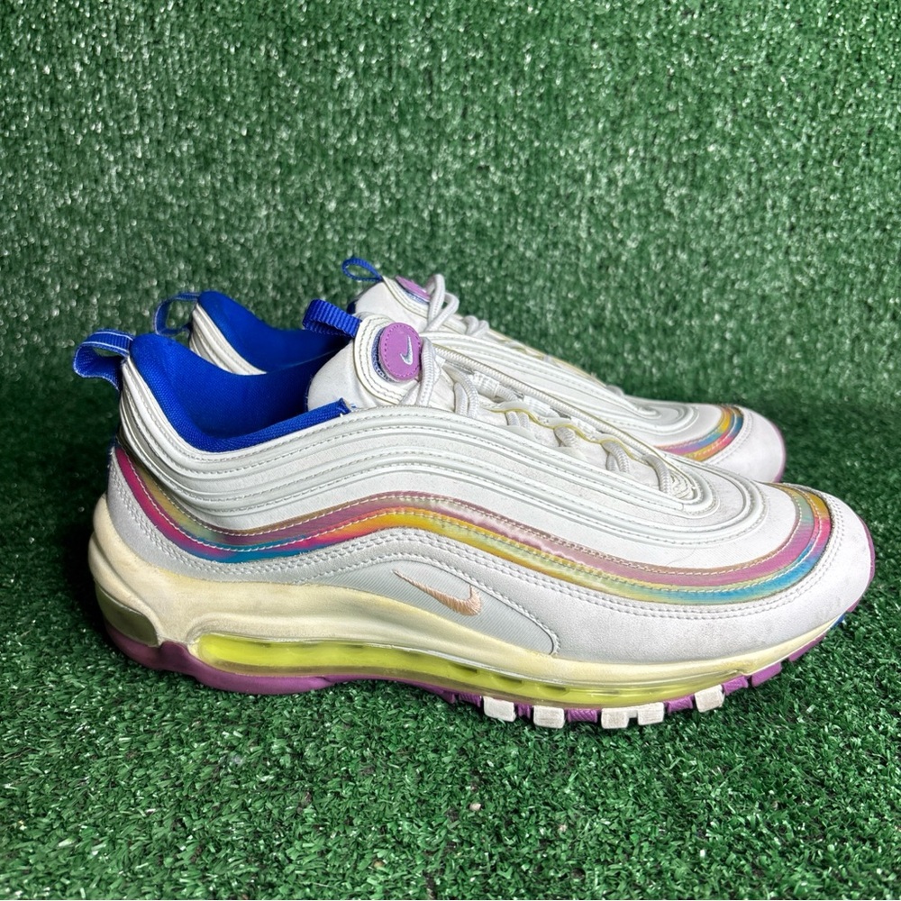 Nike Air Max 97 SE Shoe Women’s Sz 8.5 White Iridescent Stripes CW2456-100